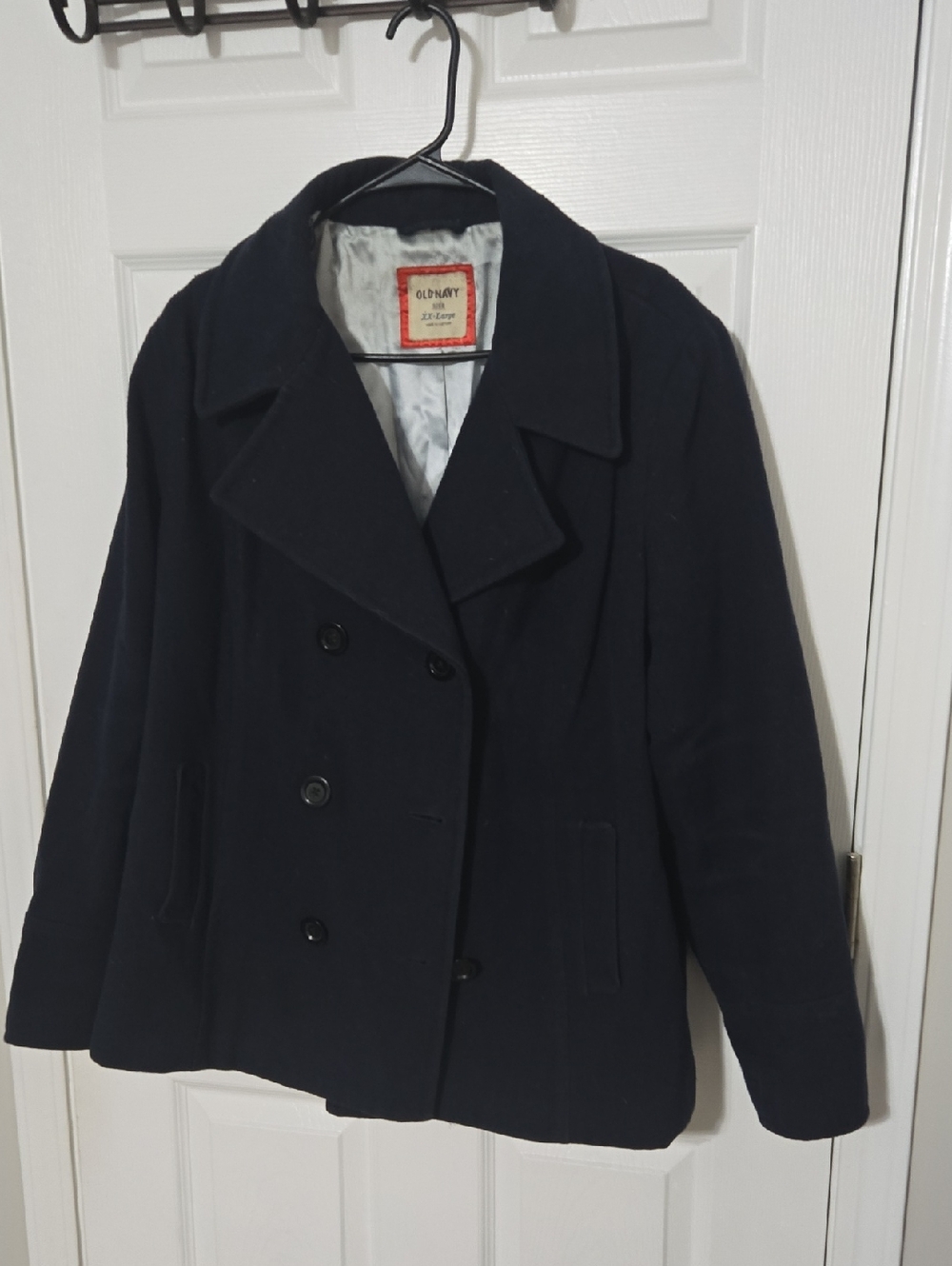 Old Navy Navy Double-Breasted Pea Coat